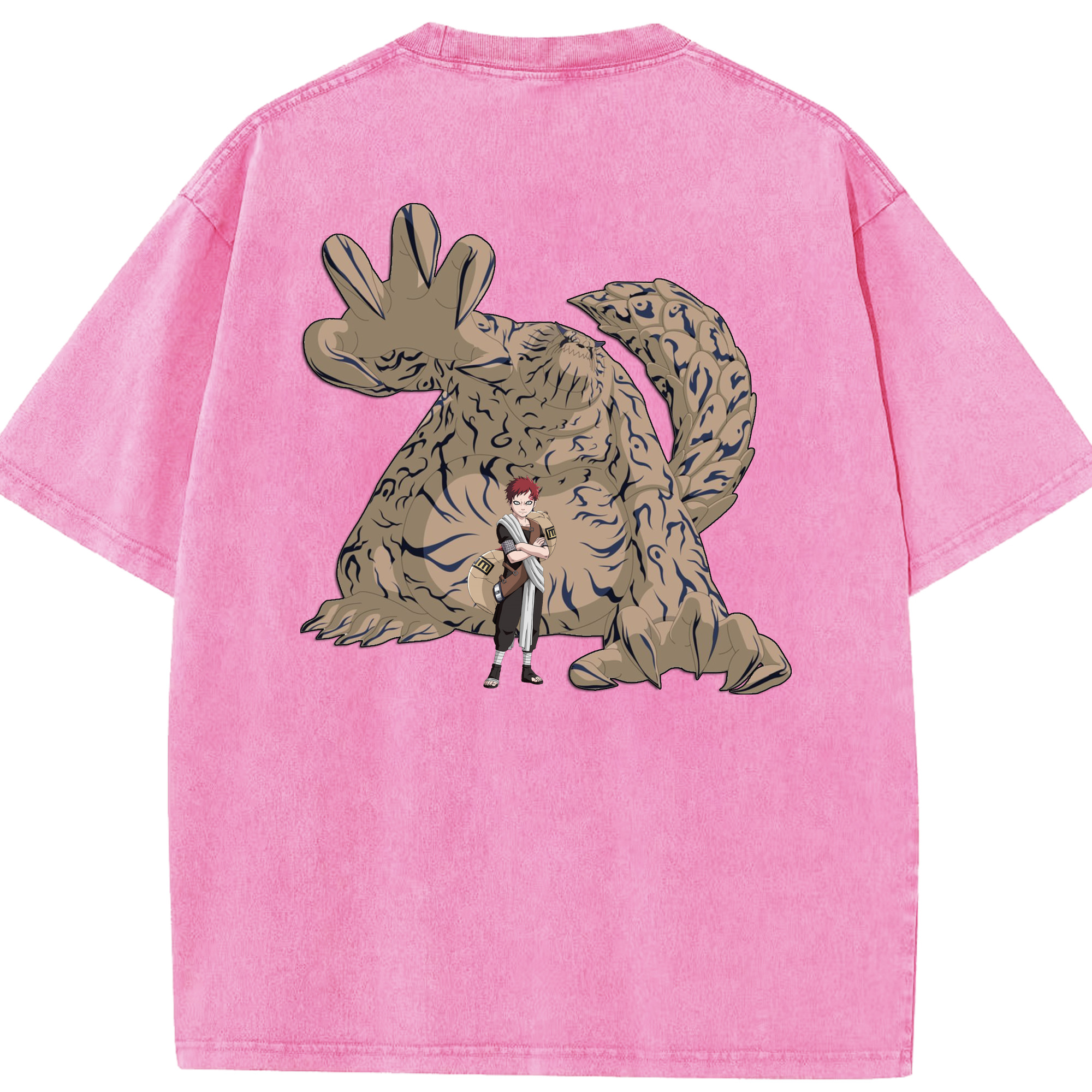 （画像用） NARUTO -ナルト- ガアラ Gaara 綿100% ヴィンテージ風 半袖Tシャツ（背面プリント）